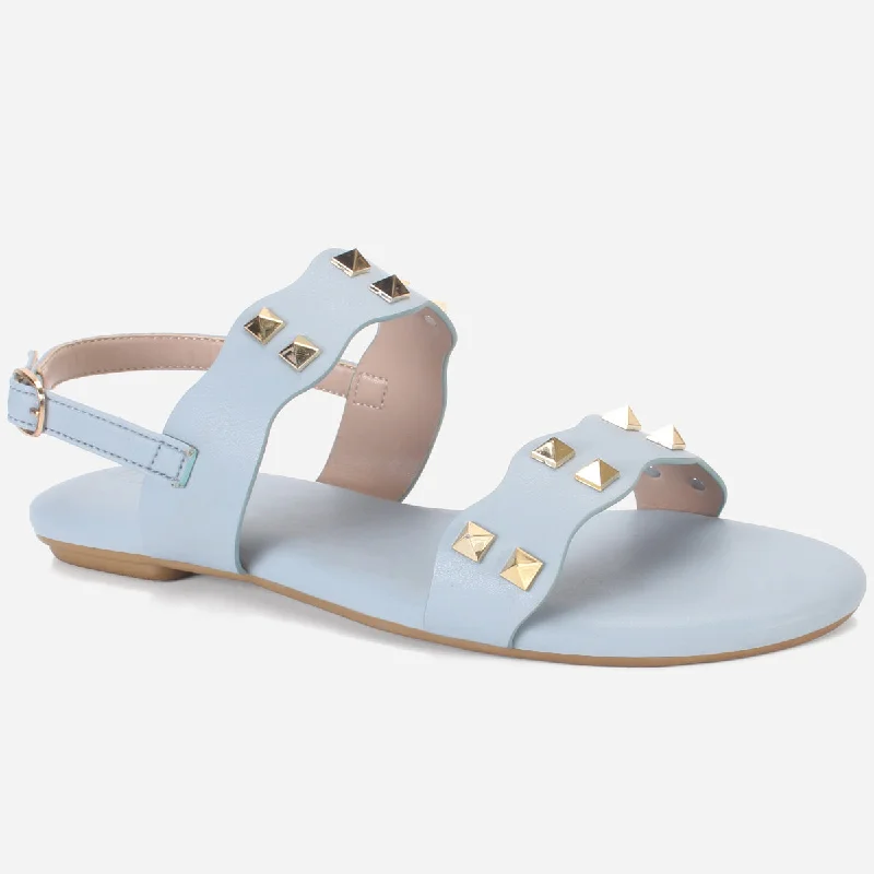 Comfortable Trendy Shoes Womens "MAEY" Flat Stud Detailing Summer Sandals