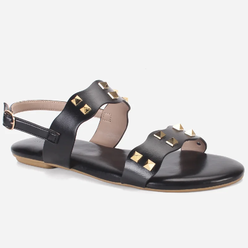 Comfortable Outdoor Shoes Womens "MAEY" Flat Stud Detailing Summer Sandals