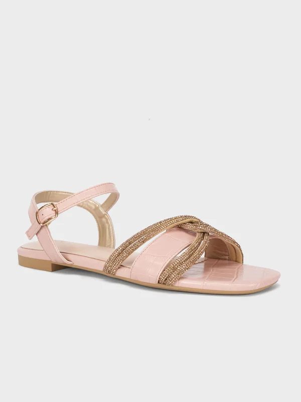 Soft Sole Shoes Women's "MARTINA" Crystals Detailing Sandals