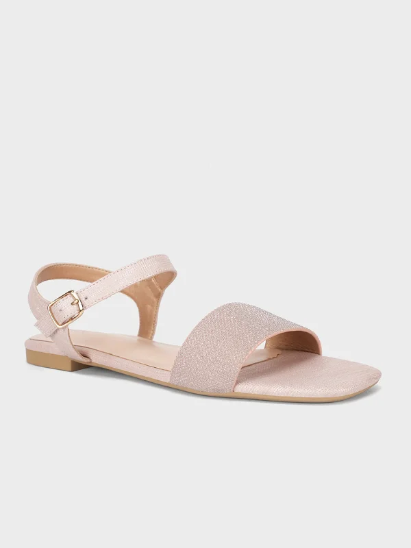 Stylish Walking Shoes Womens "ORIOLE" Shimmer Flat Sandals