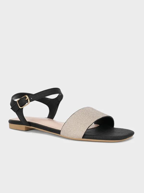 Luxury Casual Footwear Womens "ORIOLE" Shimmer Flat Sandals