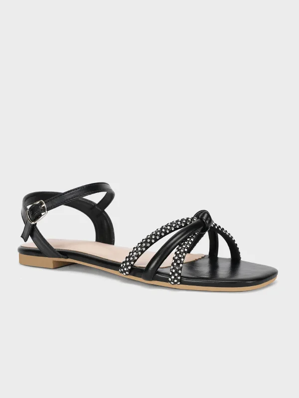 Effortless Slip-On Shoes Women's "PACO" Crossover Summer Flat Sandals